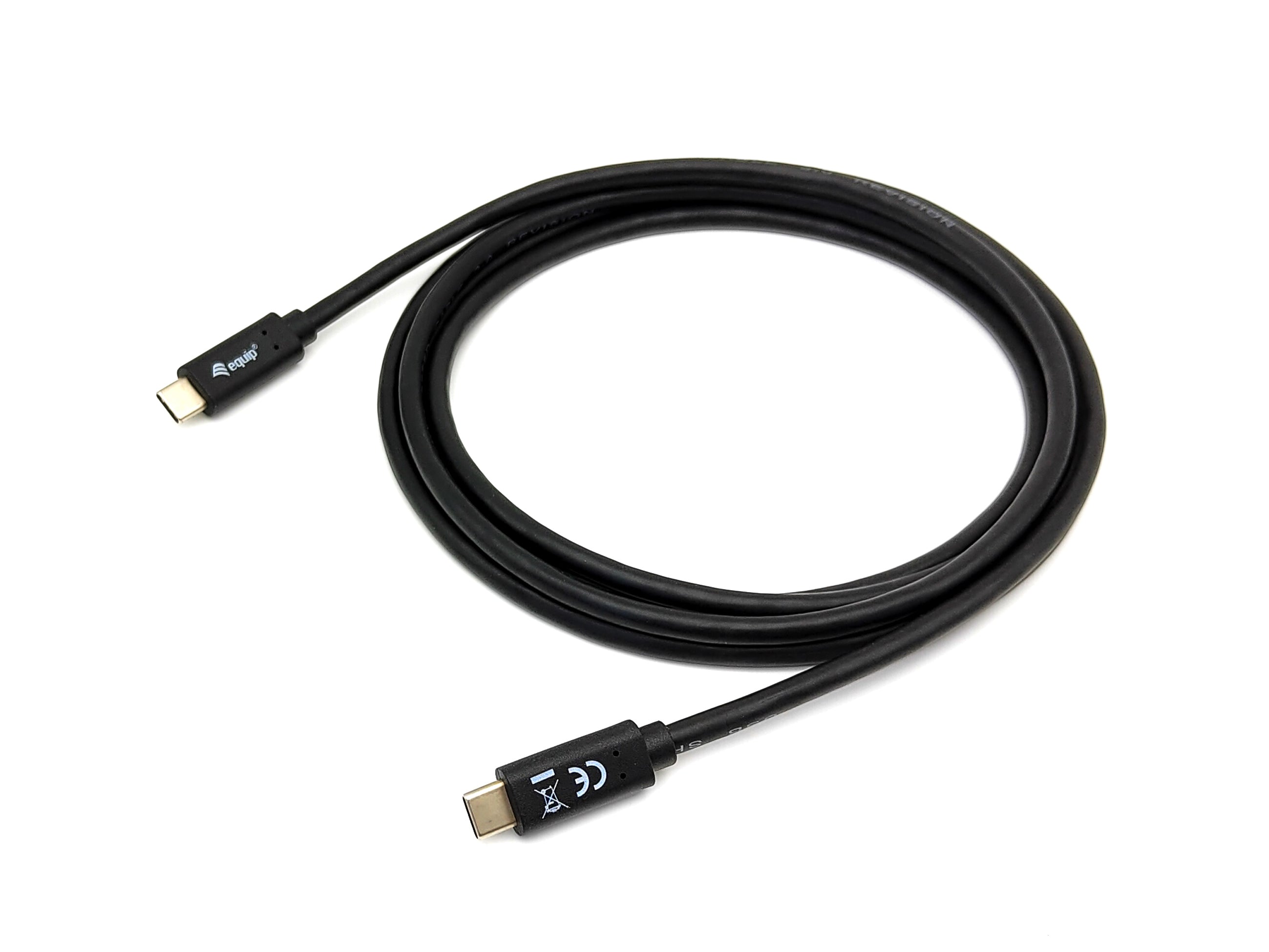 Equip USB-C auf USB-C Kabel – USB 3.2 Gen 1 (5 Gbit/s) – 2 m – PD 60 W – Magnetisch abgeschirmt – Schwarz