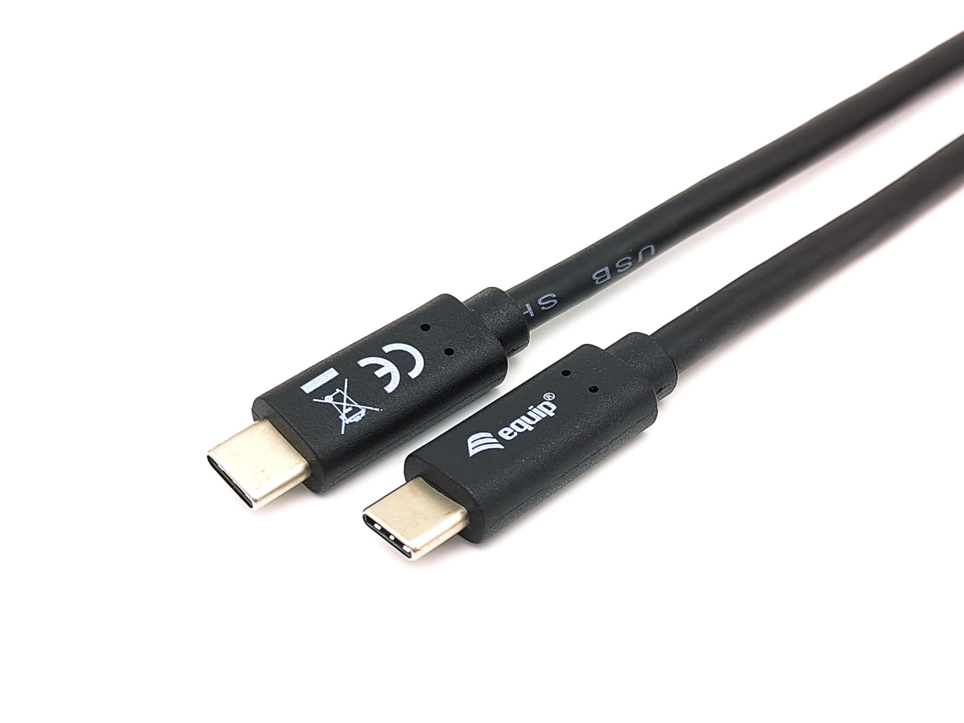 Equip USB-C auf USB-C Kabel – USB 3.2 Gen 1 (5 Gbit/s) – 2 m – PD 60 W – Magnetisch abgeschirmt – Schwarz
