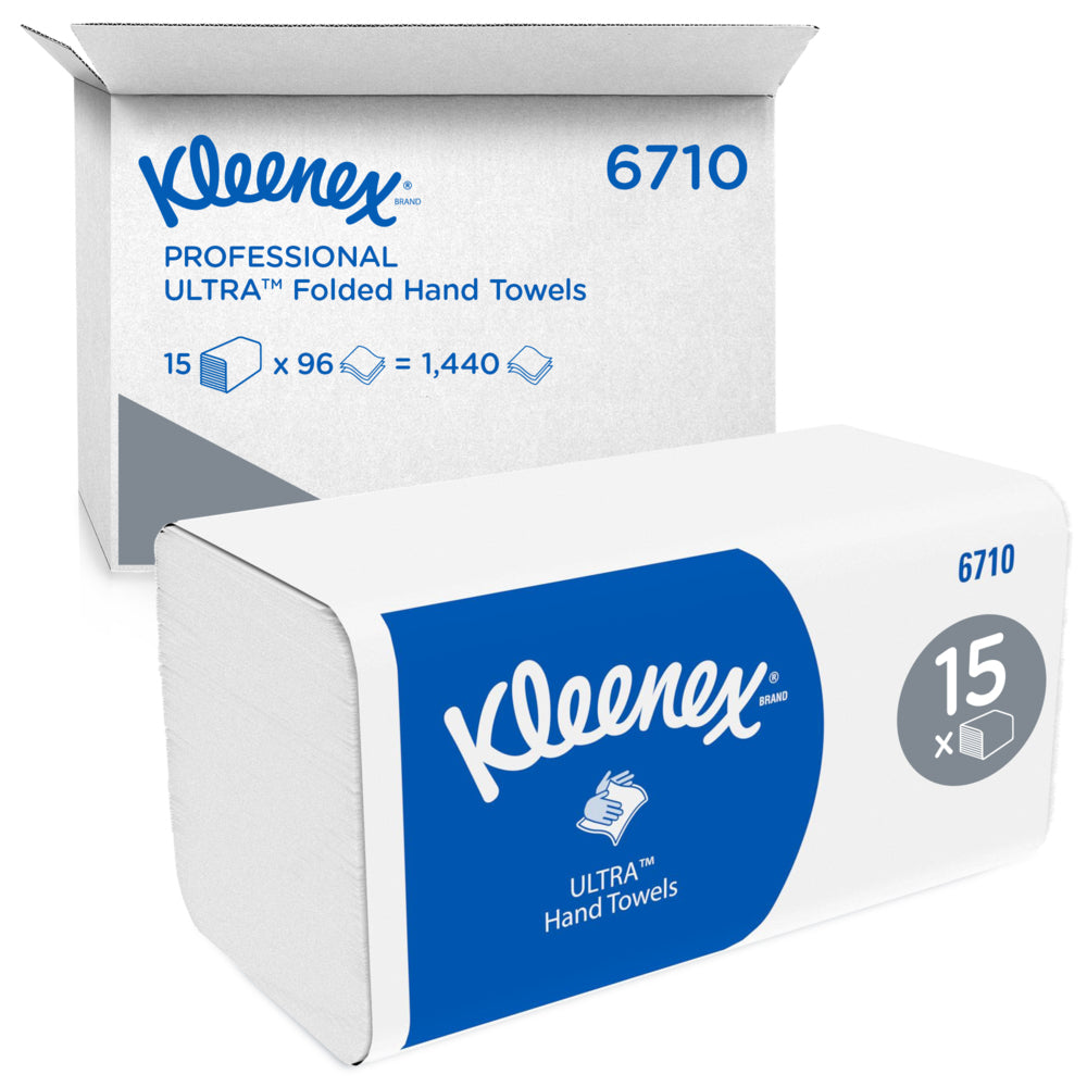 Kleenex Falthandtuch – C-Falz, 3-lagig, weiss, 215 × 318 mm, 15×96 Stk.