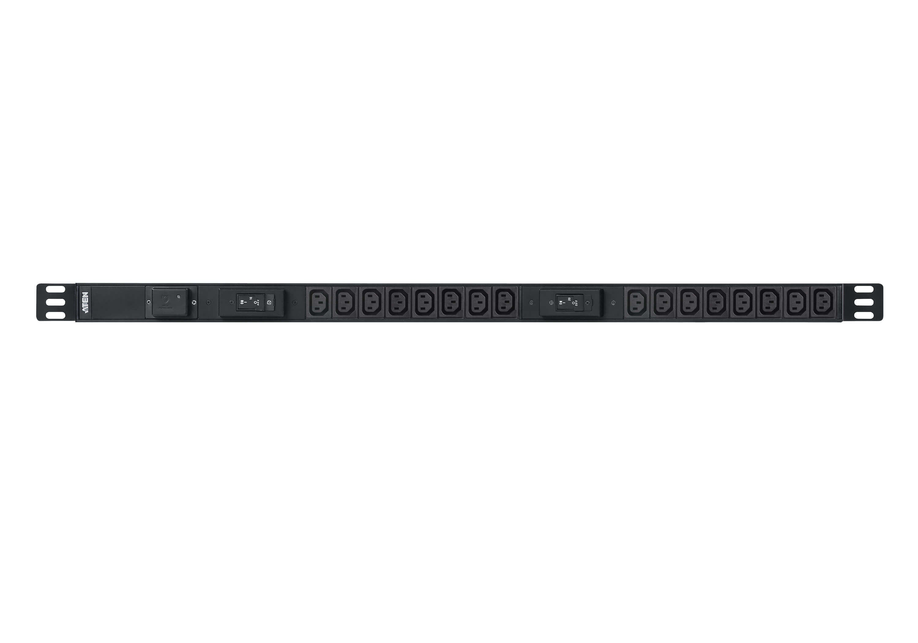 ATEN PE0316SG PDU 7,7 kVA/32 A – Überspannungsschutz, 0U Rack – C13×16 – für Racks und Serverräume, Schwarz