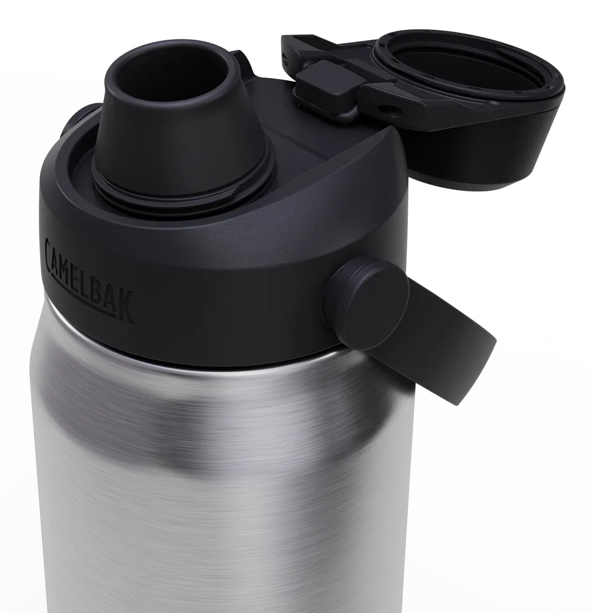 CamelBak Thrive Chug V.I. Isolierflasche 739 ml – doppelwandig, Edelstahl, Klappdeckel, Silber