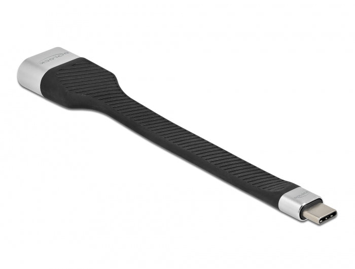 DeLOCK USB-C auf HDMI Kabel DP 1.2 4K 60 Hz – 0,14 m – Schwarz/Silber