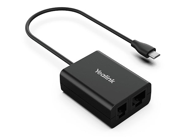 Yealink EHS60 – Headset-Dongle (Mikro-USB), RJ45, RJ9, Schwarz, für Yealink WH62/WH63 und gängige IP-Phones