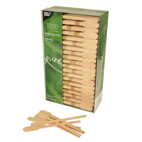 Papstar Rührstäbchen Holz (Birke), 13 cm – 1'000 Stk.