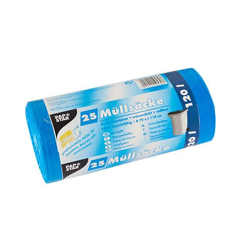 Papstar Kehrichtsack – 120 l, HDPE, blau, 700 × 1'100 mm, 25 Stk