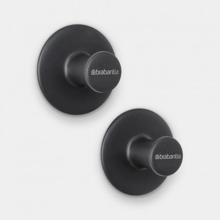 Brabantia Handtuchhaken ReNew – Kunststoff, 2 kg, zum Schrauben, 2er-Set