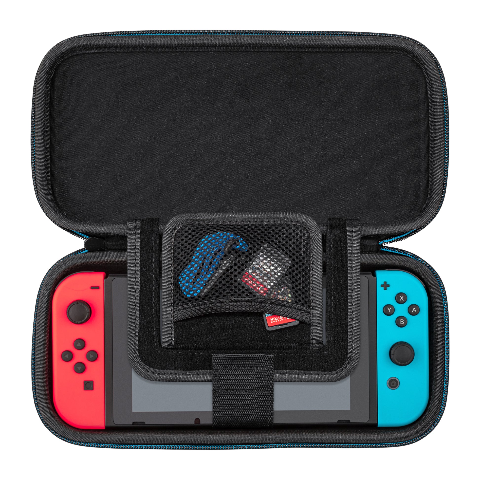 PDP Hartschalenetui – Ständer, Reissverschluss – für Switch/Switch Lite/Switch OLED – Blau/Rot – Mario