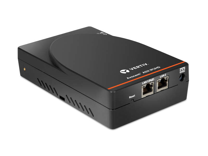 Vertiv ADX-IPUHD-400 – IP-KVM – 4K Ultra HD, 2×GbE, USB-C Konsole, PoE-LED, Schwarz
