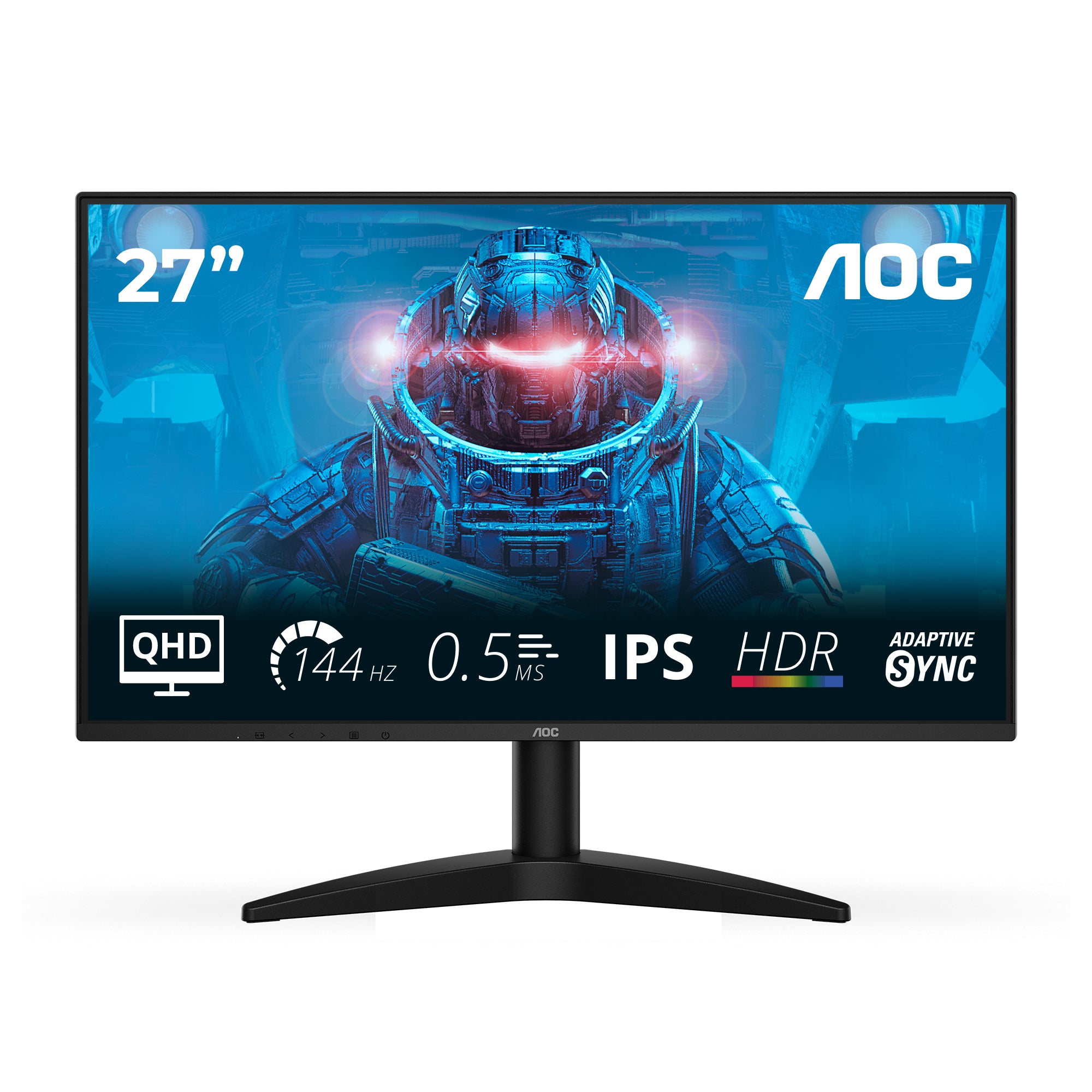 AOC Q27B36X – Monitor, 27", 2560 × 1440 (WQHD), IPS, 144 Hz, 300 cd/m², VESA 100 × 100, Schwarz