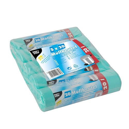 Papstar Mehrzweckbeutel – 20 l, PE, grün, 450 × 500 mm, 20 Stk