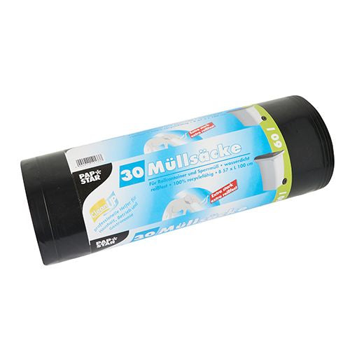 Papstar Kehrichtsack – 60 l, LLDPE, schwarz, 570 × 1'000 mm, 30 Stk