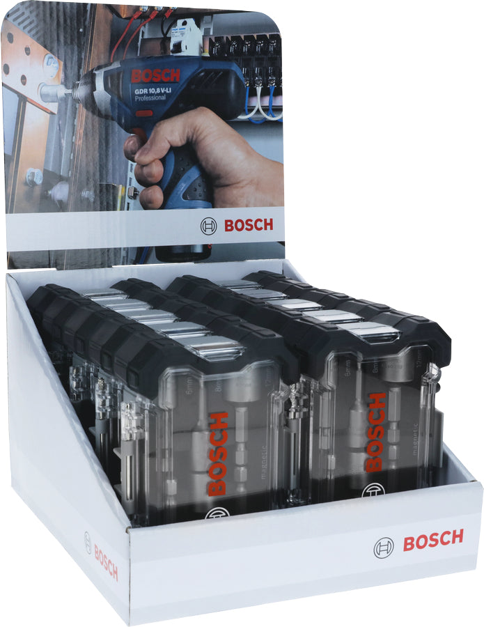 Bosch Steckschlüssel-Set 6/7/8/10/12/13 mm, 50 mm 1/4" Sechskant – 6-tlg. – mit Tasche