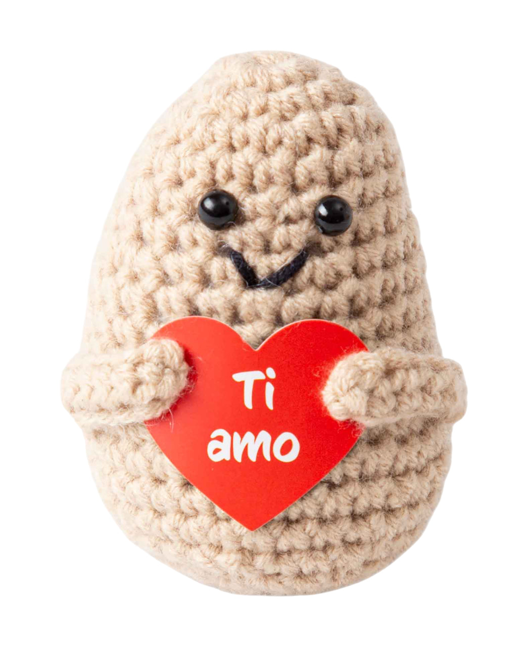 I am Creative Plüschtier Positive Potato Ti amo – 7,5 cm – beige