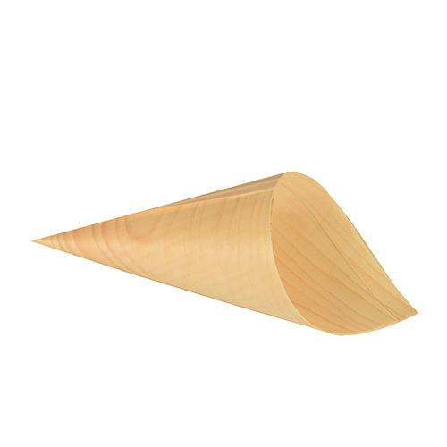 Papstar Fingerfood-Schale, Holz (Kiefer) – Ø 9,5 cm, H 18 cm – FSC – 50 Stk.