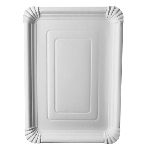 Papstar Teller, Papier/Karton, rechteckig – 33 × 24 cm, weiss – FSC – 125 Stk.