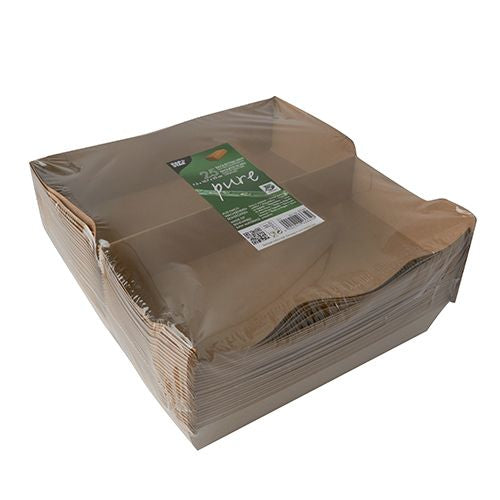 Papstar Take-away-Box, Papier/Karton – 235 × 220 × 75 mm, braun – FSC – 25 Stk.