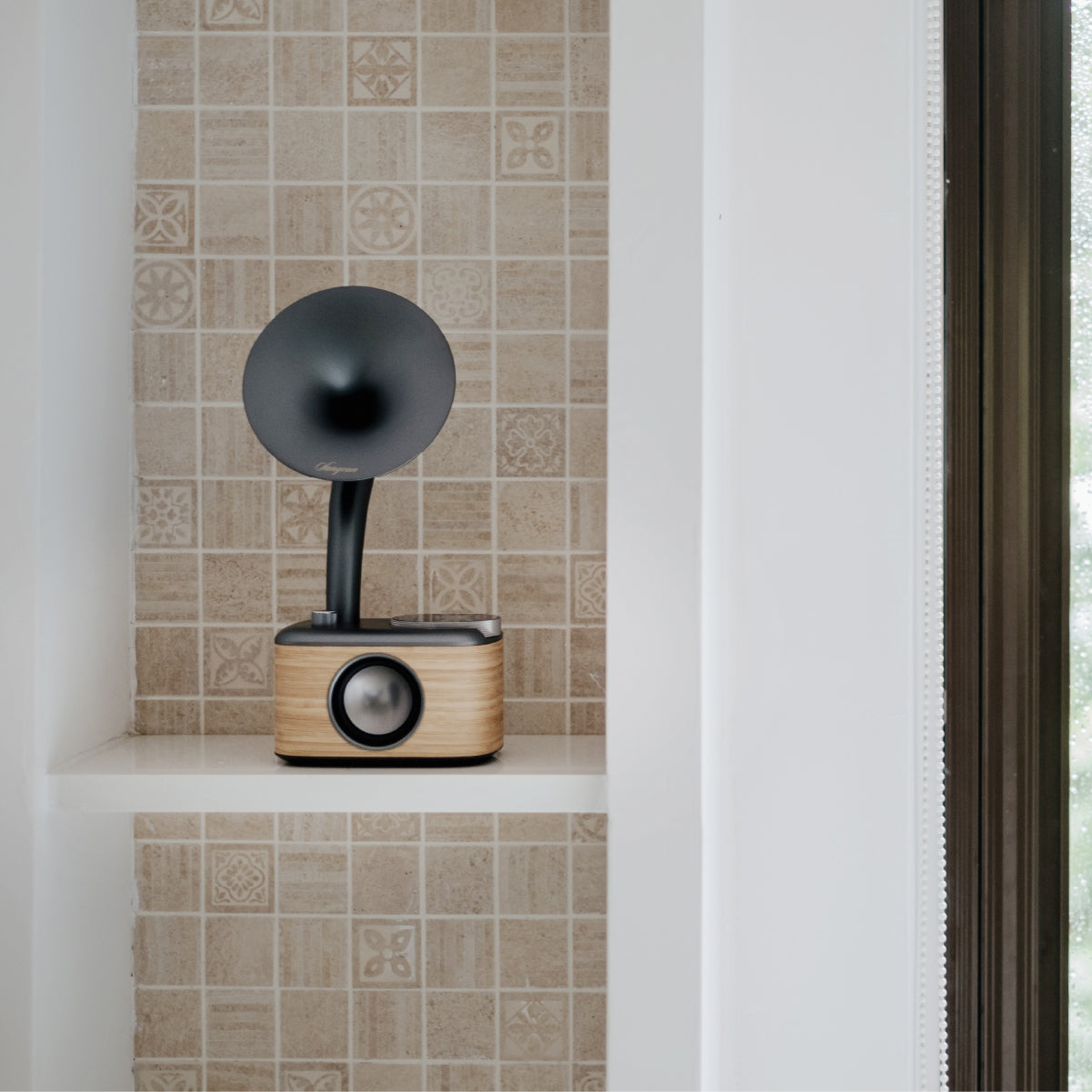 Sangean CP-100D – DAB+/UKW-Tischradio, Bluetooth – Grau/Hellbraun