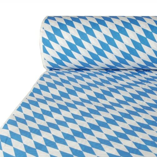 Papstar Tischdecke auf Rolle – 100 cm×50 m, Papier, Blau/Weiss, Bayrisch Blau