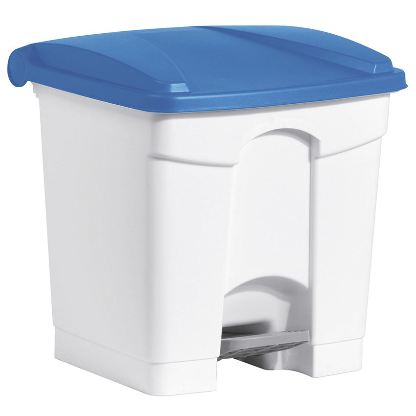 Helit Abfallcontainer the step – 30 l – mit Deckel – Kunststoff, weiss – B × H × T 410 × 440 × 400 mm