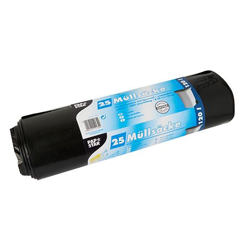 Papstar Kehrichtsack 12134 – 120 l, LLDPE, grau, 700 × 1'100 mm, 25 Stk