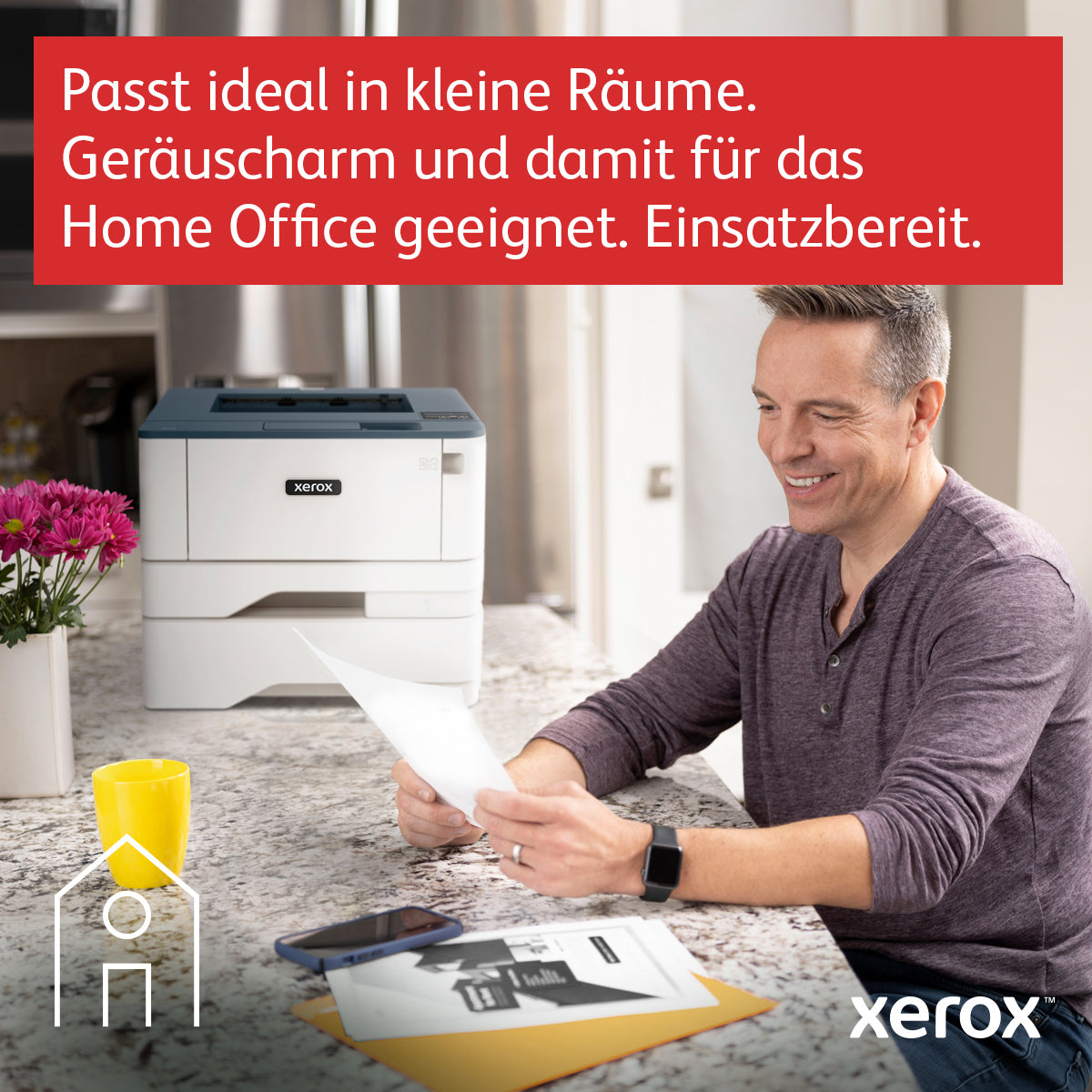 Xerox B310 – Schwarz-Weiss, A4, Duplex, WLAN, LAN, USB, 40 ppm, AirPrint, Mopria