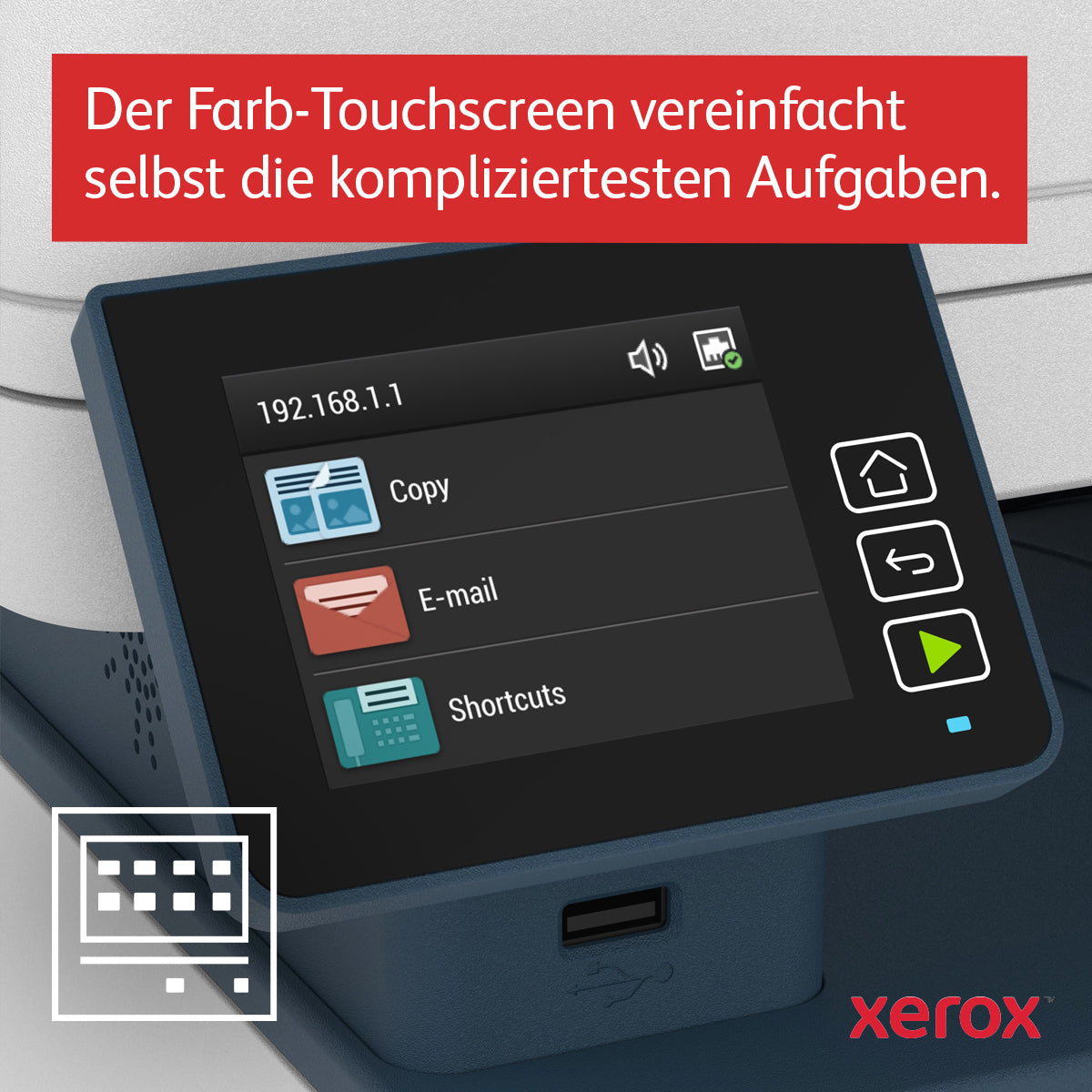 Xerox B235 – S/W Laser-MFP A4, 4-in-1 – WLAN – Duplex, ADF – 34 ppm S/W