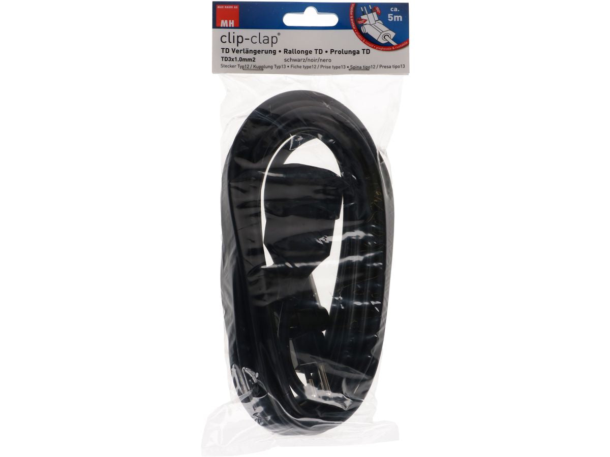 Max Hauri AG Max Hauri Verlängerungskabel – T12–T13, 10 m, 3×1,5 mm², schwarz