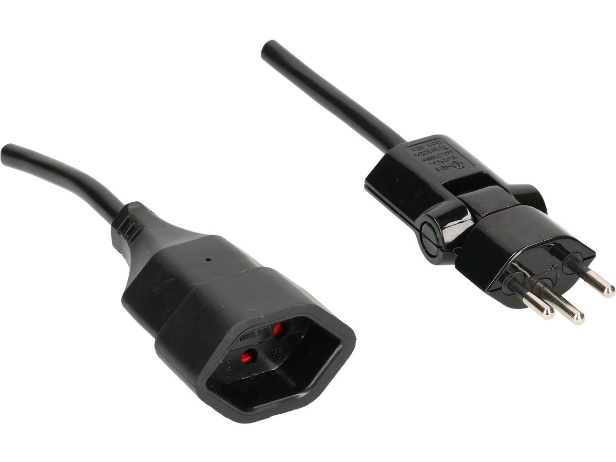 Max Hauri AG Max Hauri Verlängerungskabel, T12–T13, 1 m, 1 mm², mit Kinderschutz, angespritzt – schwarz