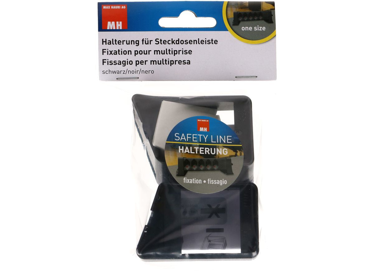 Max Hauri AG Max Hauri Halterung für Steckdosenleiste, Kunststoff, 45×65×43 mm – Schwarz