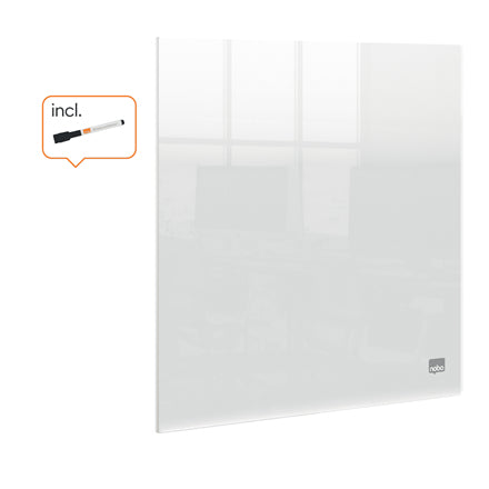 Nobo Whiteboard – 30 × 30 cm, Acryl, Wandmontage, inkl. Stift, Klebepads, Montagesatz