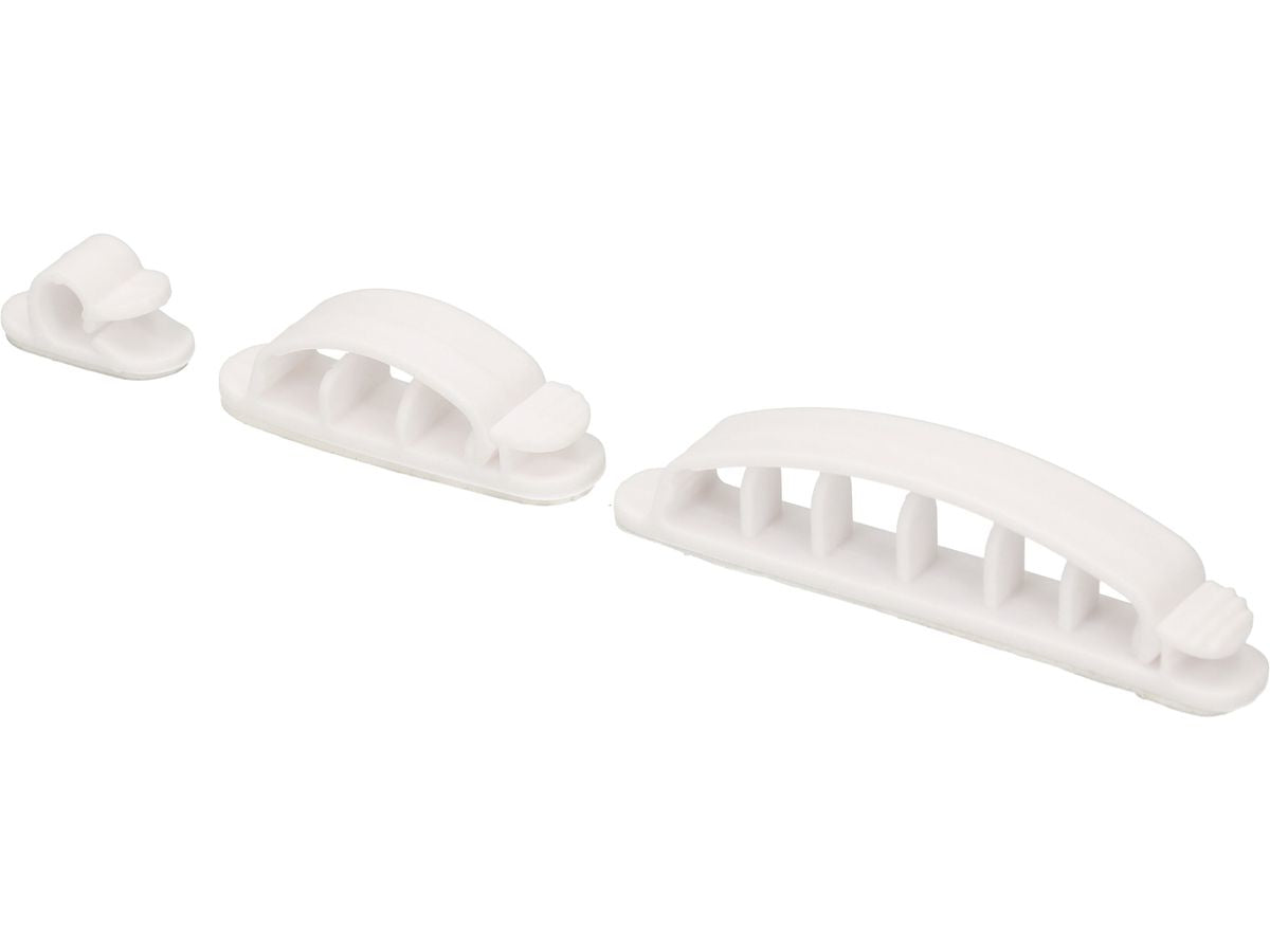 Max Hauri AG Max Hauri Kabel-Clip, selbstklebend, 85×15×20 mm, 8er-Pack – weiss