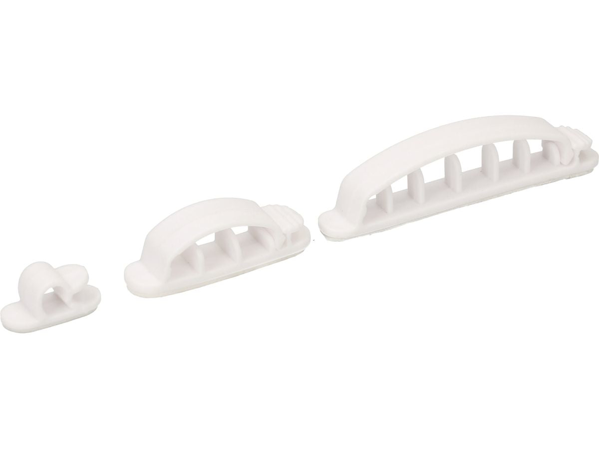 Max Hauri AG Max Hauri Kabel-Clip, selbstklebend, 85×15×20 mm, 8er-Pack – weiss