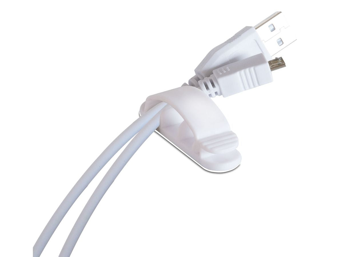 Max Hauri AG Max Hauri Kabel-Clip, selbstklebend, 85×15×20 mm, 8er-Pack – weiss