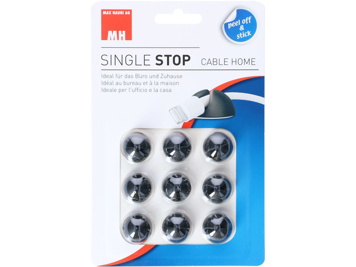 Max Hauri AG Max Hauri Kabel-Clip, selbstklebend, 20×20×15 mm – schwarz