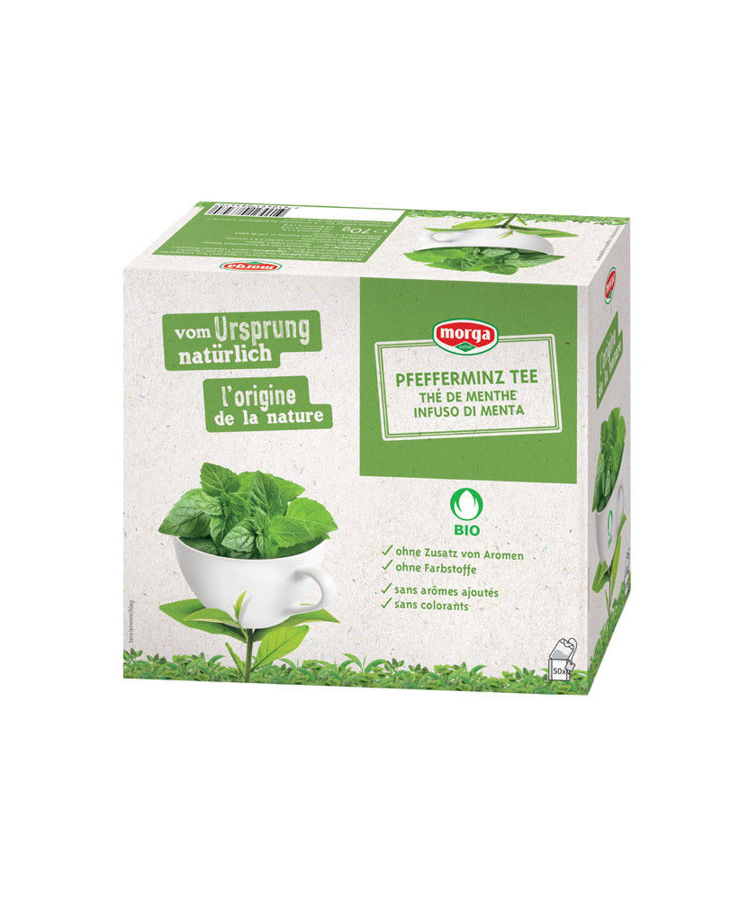 Morga Kräutertee Pfefferminze – Teebeutel 50 Beutel – Bio