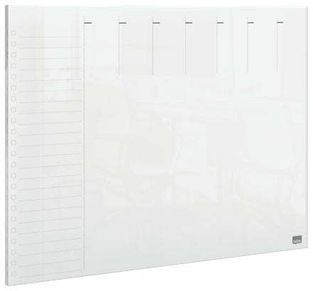 Nobo Wochenplaner, Acryl, trocken abwischbar, rahmenlos, Wandmontage – 29,7 × 21 cm, transparent