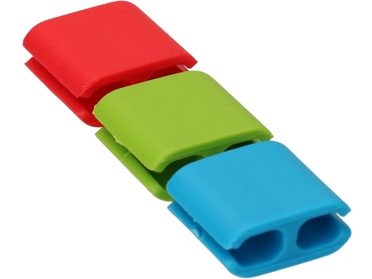 Max Hauri AG Max Hauri Kabel-Clip, selbstklebend, 6 Stk., 25×25×15 mm – blau/grün/rot