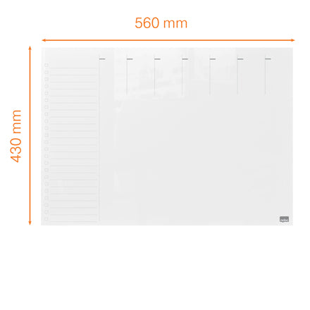 Nobo Whiteboard – 43 × 56 cm, Glas, magnetisch