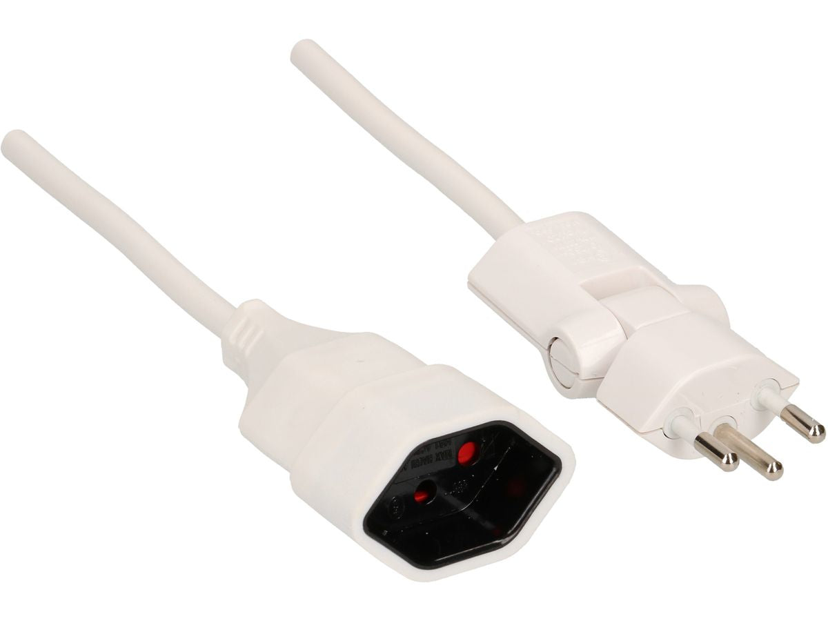 Max Hauri AG Max Hauri Verlängerungskabel – T12–T13, 0,5 m, 3×1 mm², weiss, mit Kinderschutz