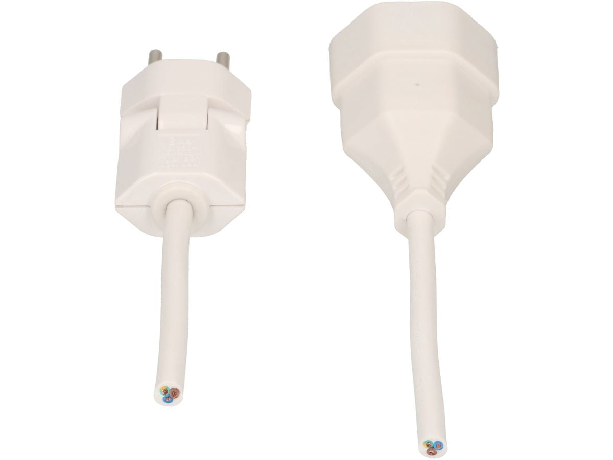 Max Hauri AG Max Hauri Verlängerungskabel – T12–T13, 0,5 m, 3×1 mm², weiss, mit Kinderschutz