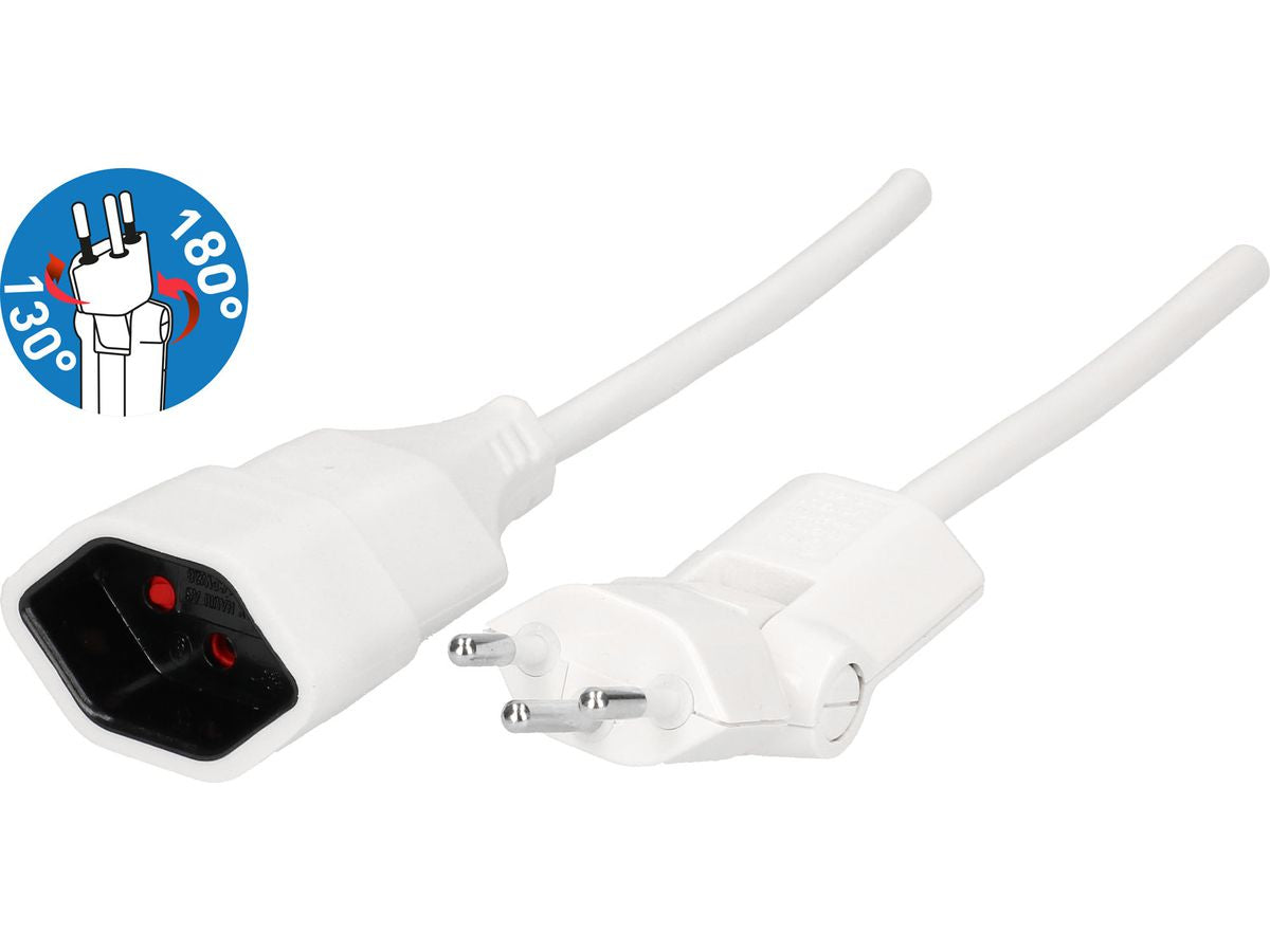 Max Hauri AG Max Hauri Verlängerungskabel – T12–T13, 0,5 m, 3×1 mm², weiss, mit Kinderschutz