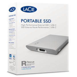 LaCie STKS500400 Speichergerät – 500 GB, USB 3.1 Typ-C, schockresistent