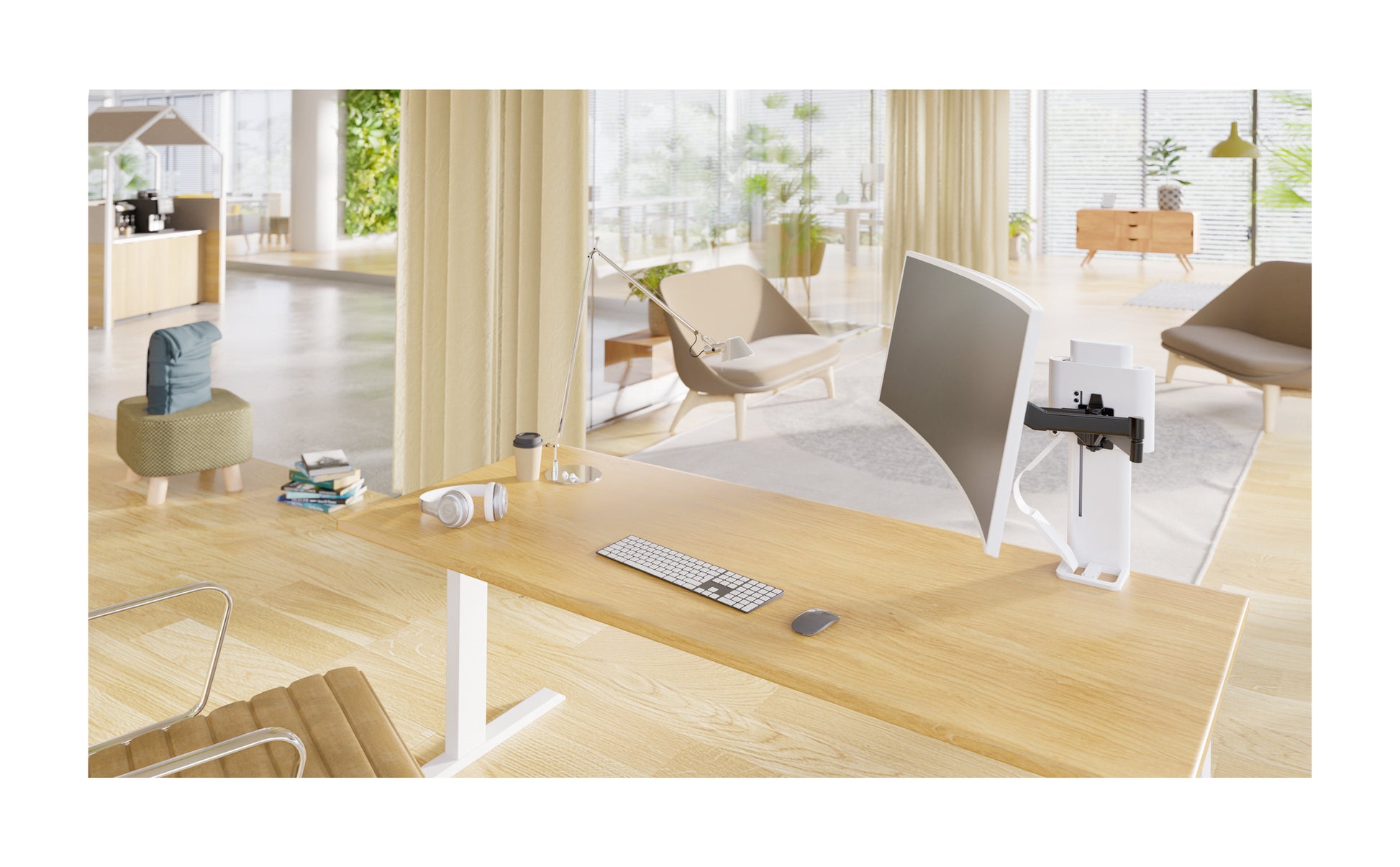 Ergotron TRACE – Tischhalterung, 1 Monitor, Tischklemme, Weiss