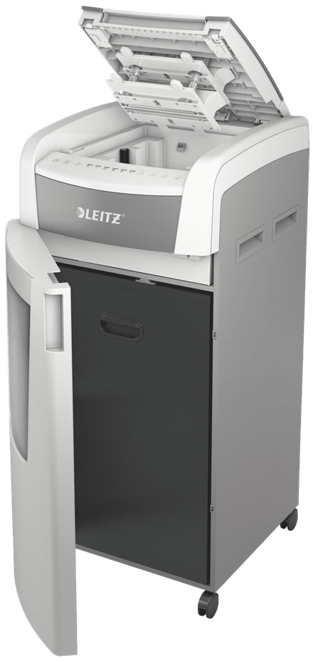 Leitz IQ AutoFeed – Aktenvernichter mit Autofeed 600 Blatt, DIN P-5, Mikroschnitt 2 × 15 mm, 110 l
