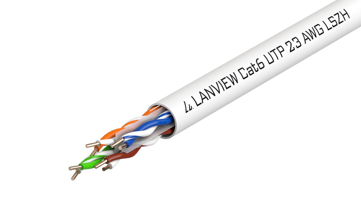 Lanview Cat6 U-UTP Netzwerkkabel – 305 m, weiss, LSZH