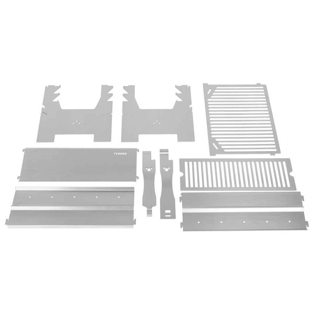Fennek Grill 2.0 – Holzkohle, Grillfläche 37,6×24,3 cm, tragbar – Silber/Edelstahl