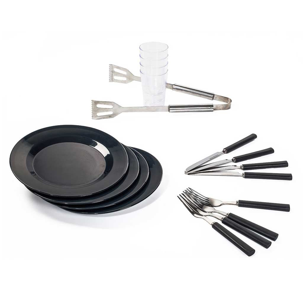 FENNEK Grillbesteck-Set – Schwarz – Polyester – 1 Stk