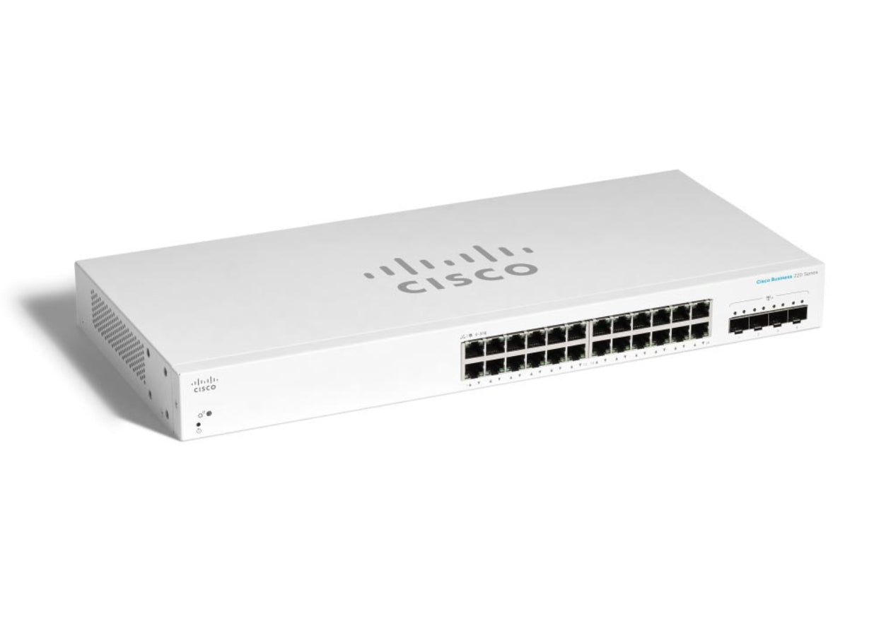 Cisco CBS220-24T-4X – Managed L2 Switch – 24× 1G, 4× SFP+, 1U
