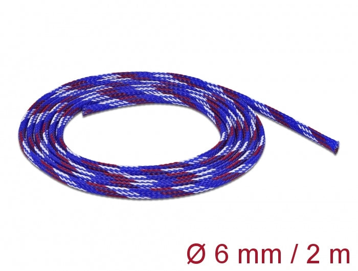 DeLOCK Kabelschlauch, Ø 6 mm × 2 m, dehnbar, zuschneidbar – mehrfarbig