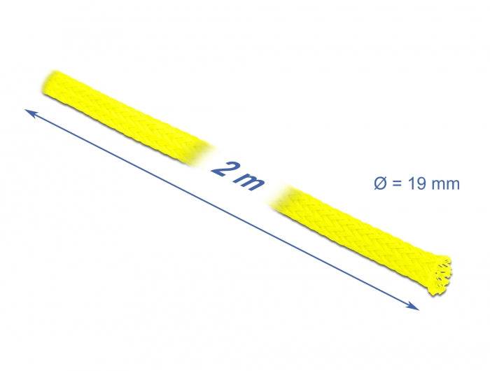DeLOCK Kabelschlauch, Ø 14–30 mm × 2 m, dehnbar, zuschneidbar – gelb